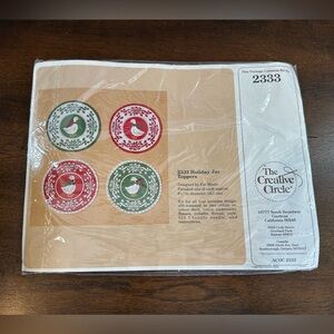 Vintage New Creative Circle Holiday Jar Toppers Goose Geese Red Green Christmas